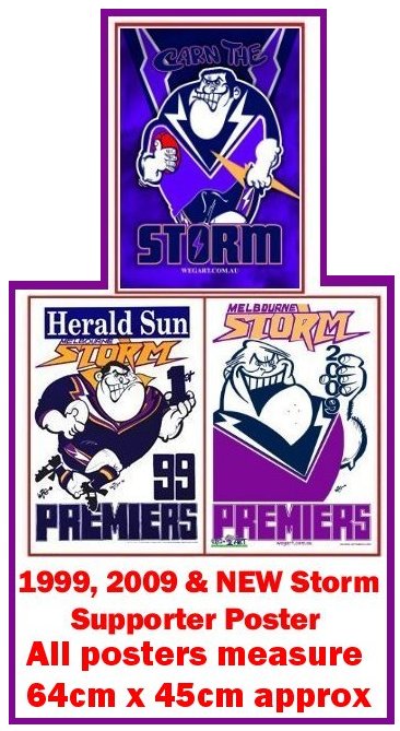 Melbourne Storm 1999, 2009 & Supporter Poster